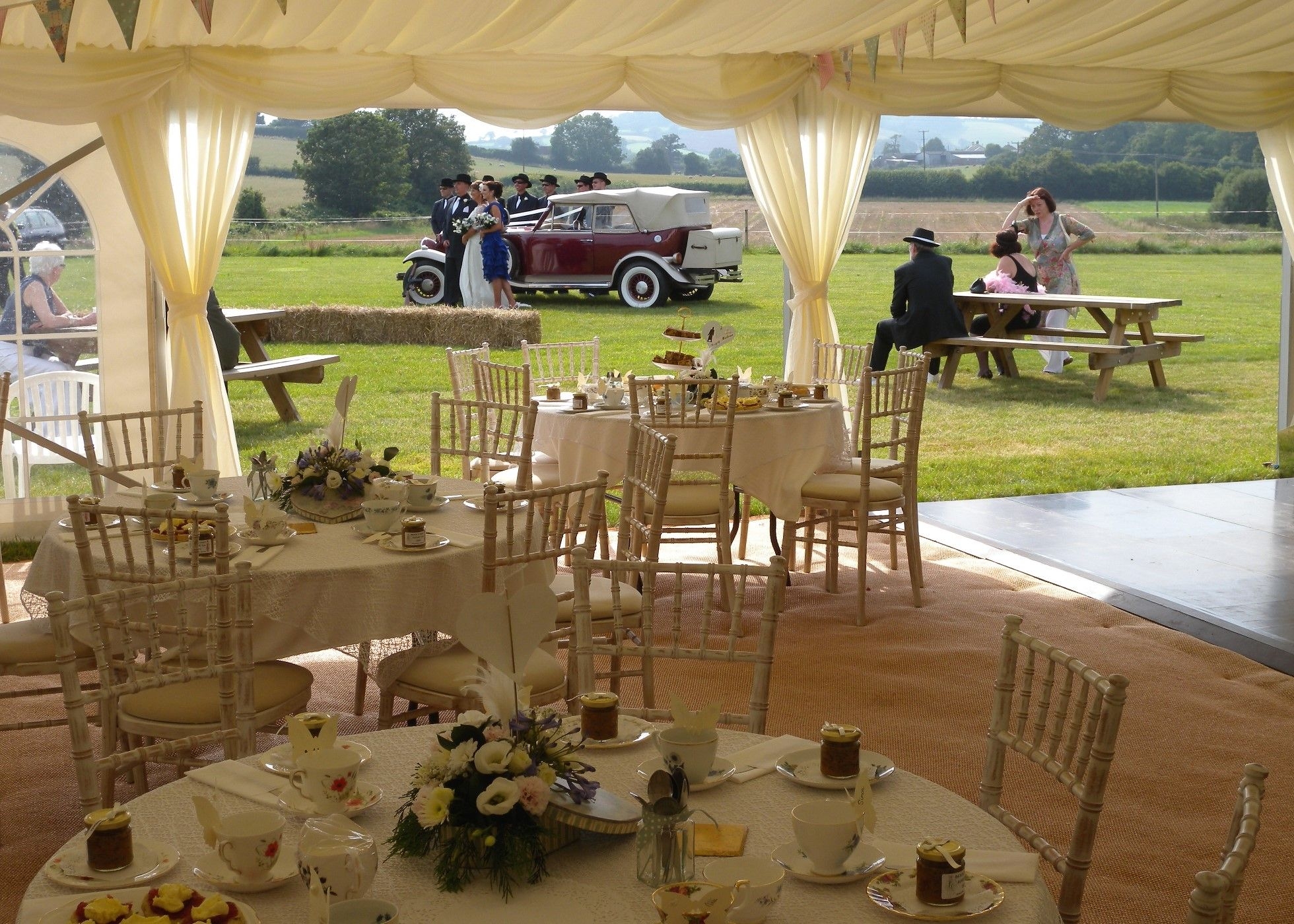 Gangster themed Wedding Marquee at Duckaller Farm Wedding Venue Dawlish, Devon